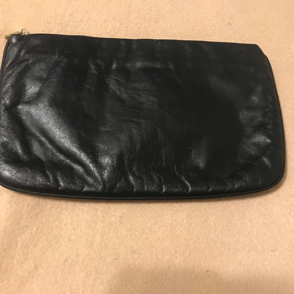 Ann Kline clutch, 6”Hx 10”W, dark olive green - Picture 2 of 6